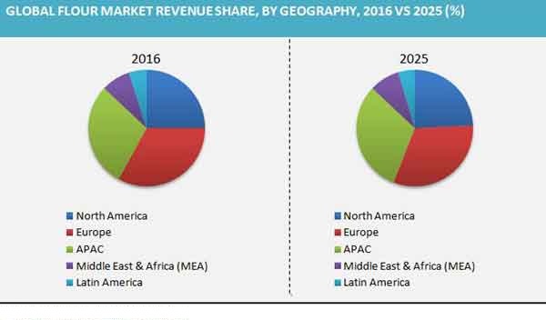 Flour market revenue share by geography