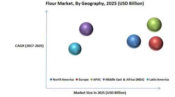 Flour market size by geography 2025